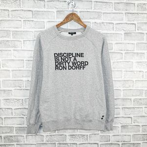 RON DORFF Men's The Classic RD Sweatshirt DISCIPLINE print gray size Medium